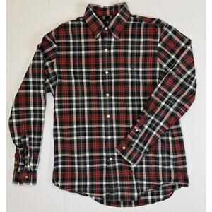 Ralph Lauren Classic Fit Red, Black & White Plaid Button-Down Shirt – Medium